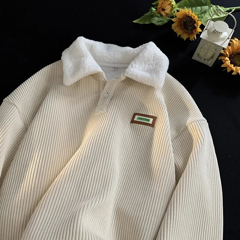 Denzil® | Corduroy Polo Sweatshirt For Men