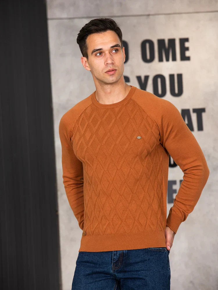 Liam® | Men'S Sweater With Checked Design