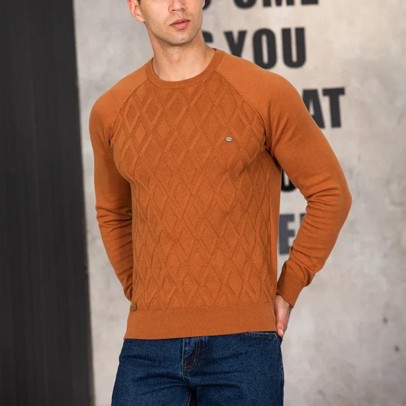Lucas® | Premium Cotton Argyle Sweater