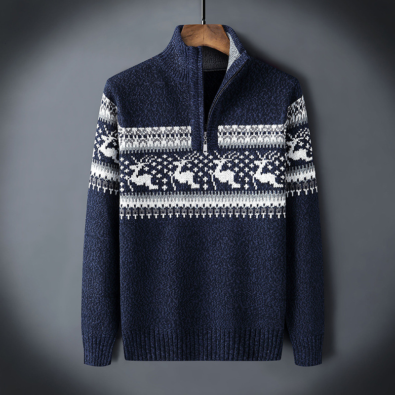 Thiago® | Nordic Reindeer Quarter-Zip Sweater