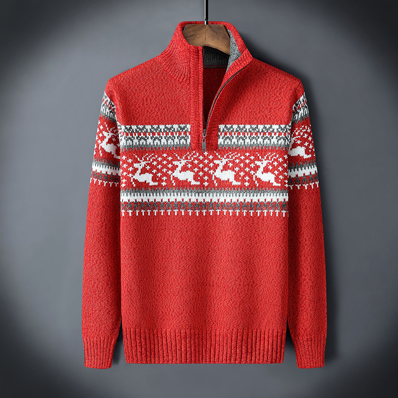 Thiago® | Nordic Reindeer Quarter-Zip Sweater