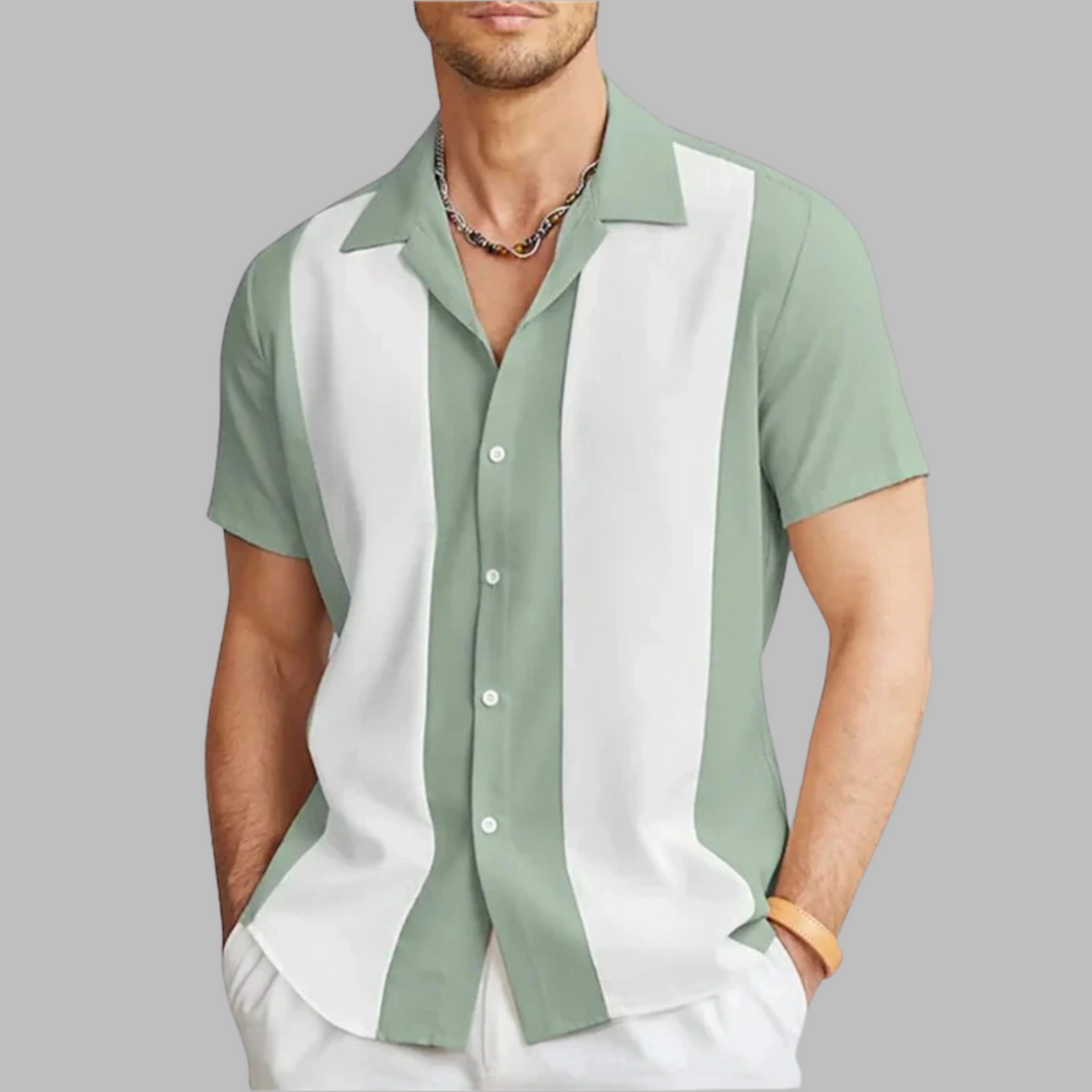 John® | Striped Short Sleeve Shirt For Men