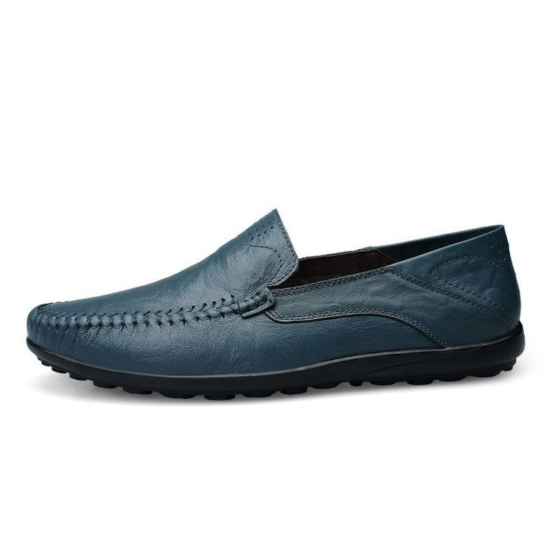Zollie® | Navy Blue Leather Men's Loafer