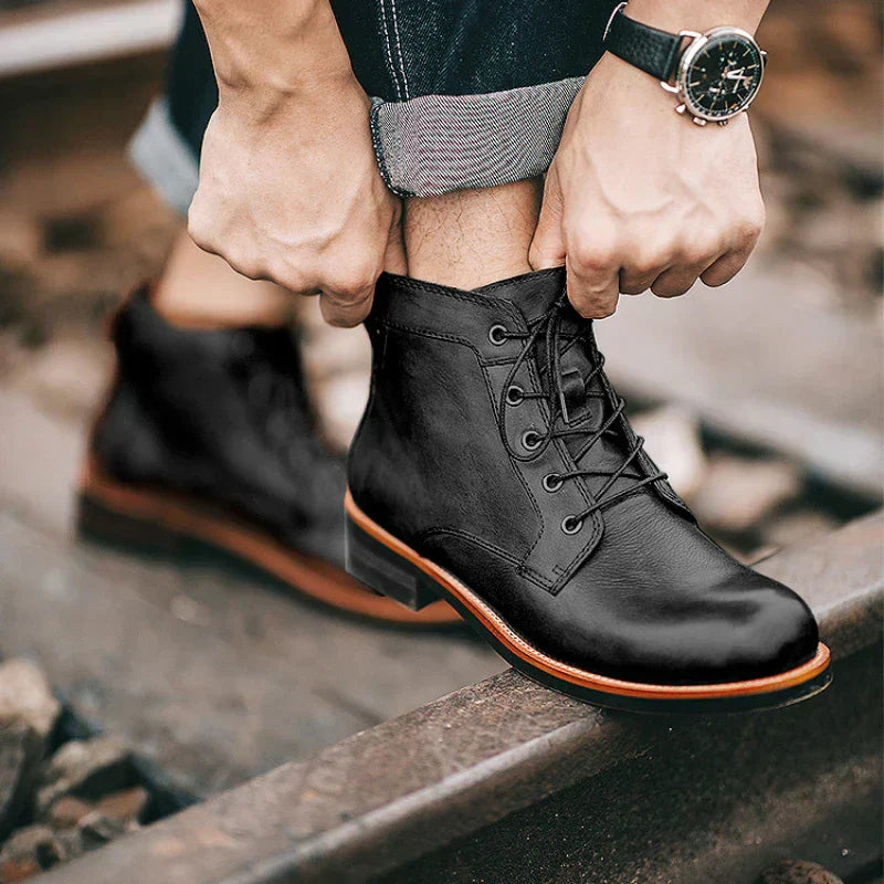 Adrián® | Leather High Boots For Men