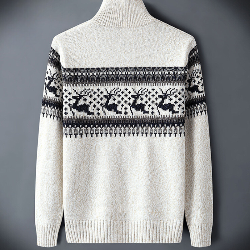 Thiago® | Nordic Reindeer Quarter-Zip Sweater