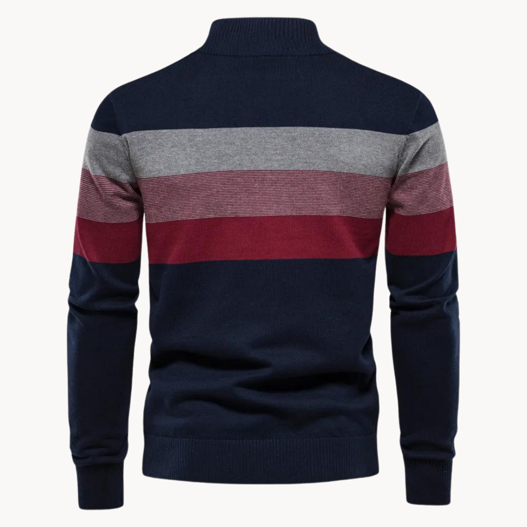Pelayo® | Striped Quarter Zip Sweater