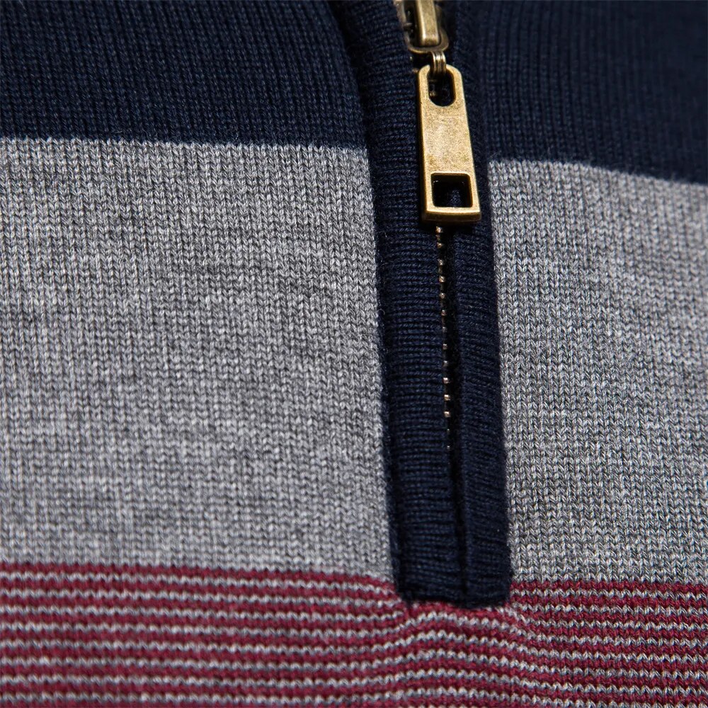 Pelayo® | Striped Quarter Zip Sweater