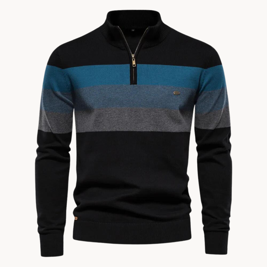 Pelayo® | Striped Quarter Zip Sweater