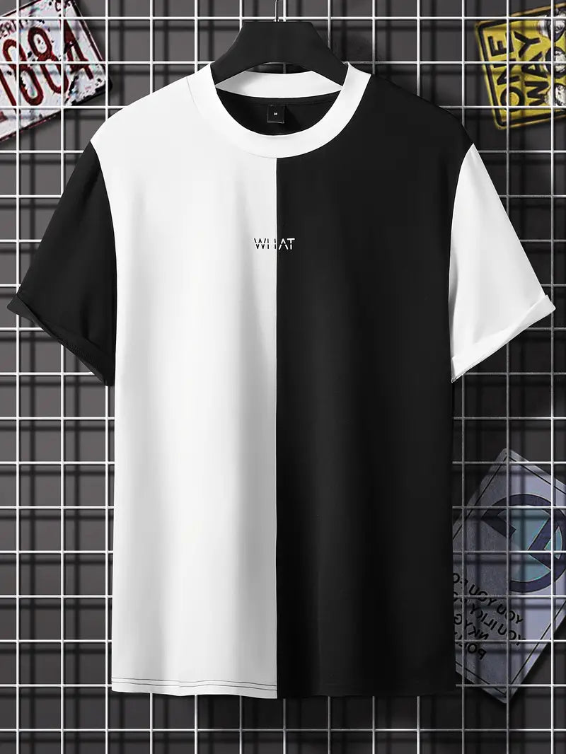 Silas® | Stylish color block t-shirt with short sleeves and a crew neck