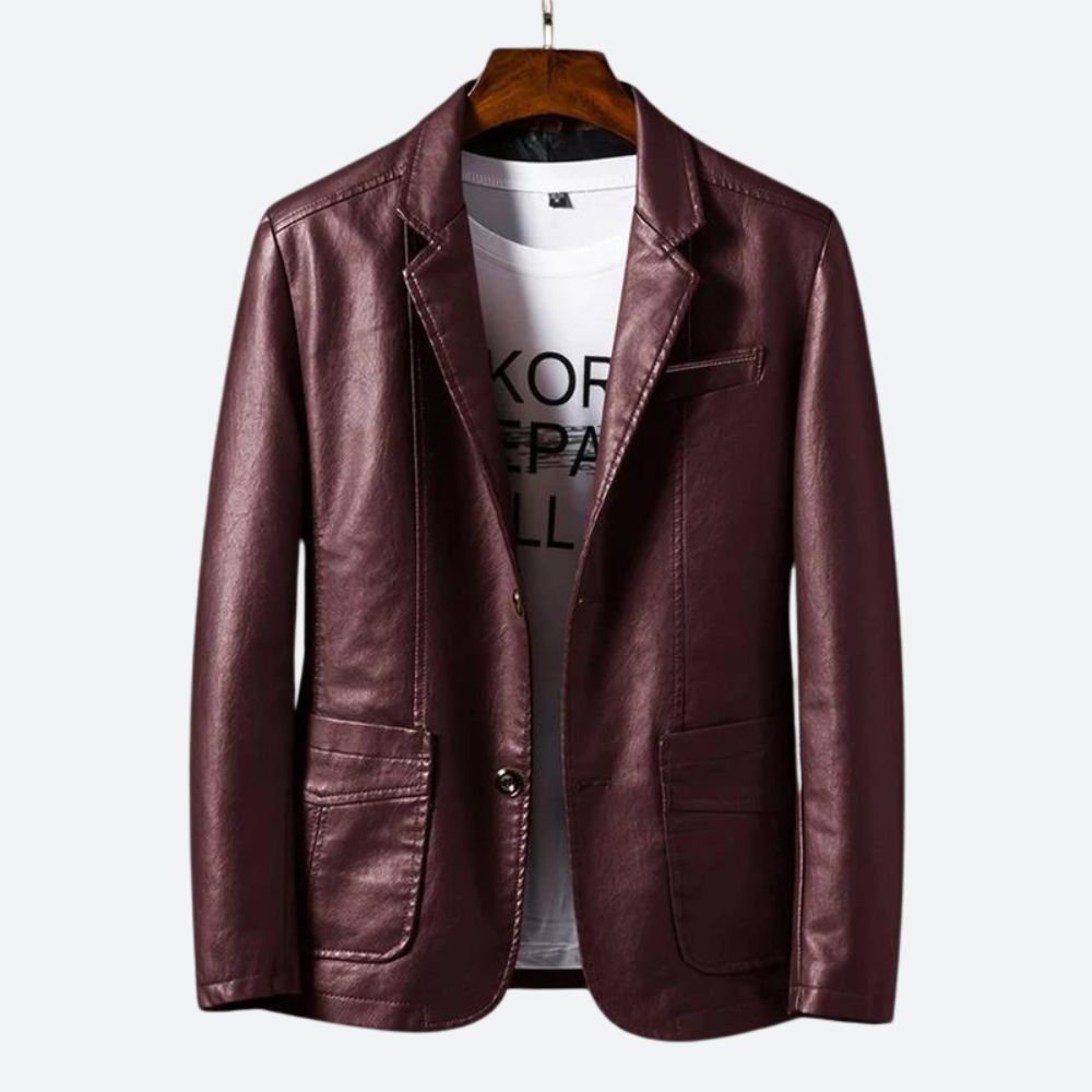 Geoffrey® | Timeless Elegance Leather Jacket Blazer