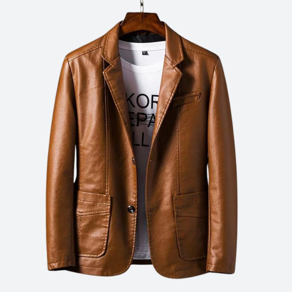 Geoffrey® | Timeless Elegance Leather Jacket Blazer
