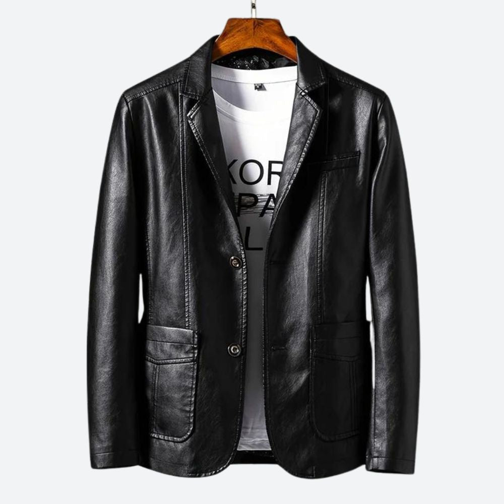 Geoffrey® | Timeless Elegance Leather Jacket Blazer