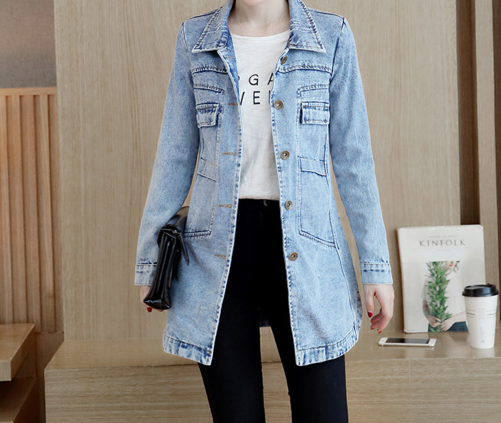 Sydney® | Jacket Longline Denim Jacket With Utility Pockets