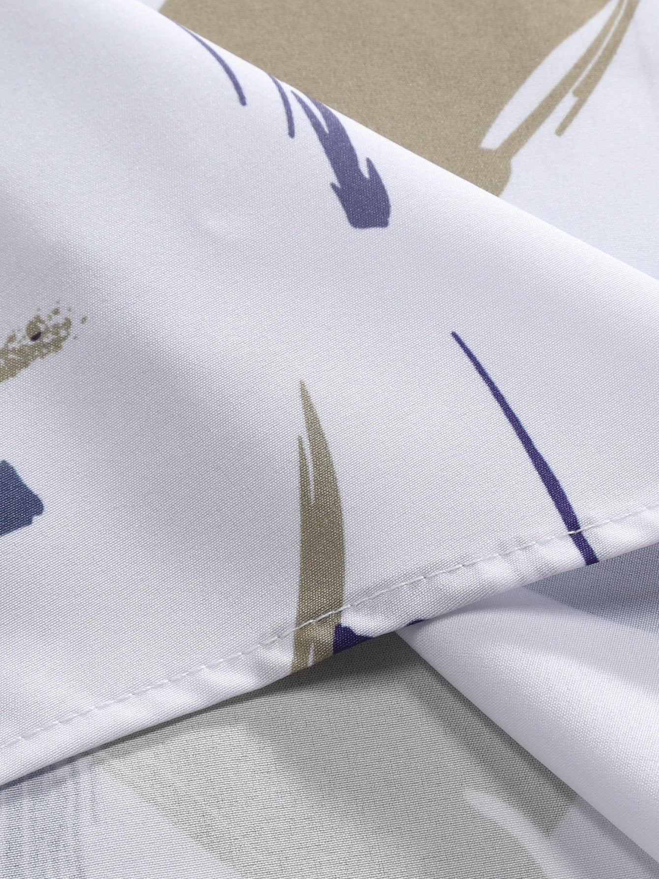 Adrean® | Brushstroke Print Button Up Shirt & Swim Shorts