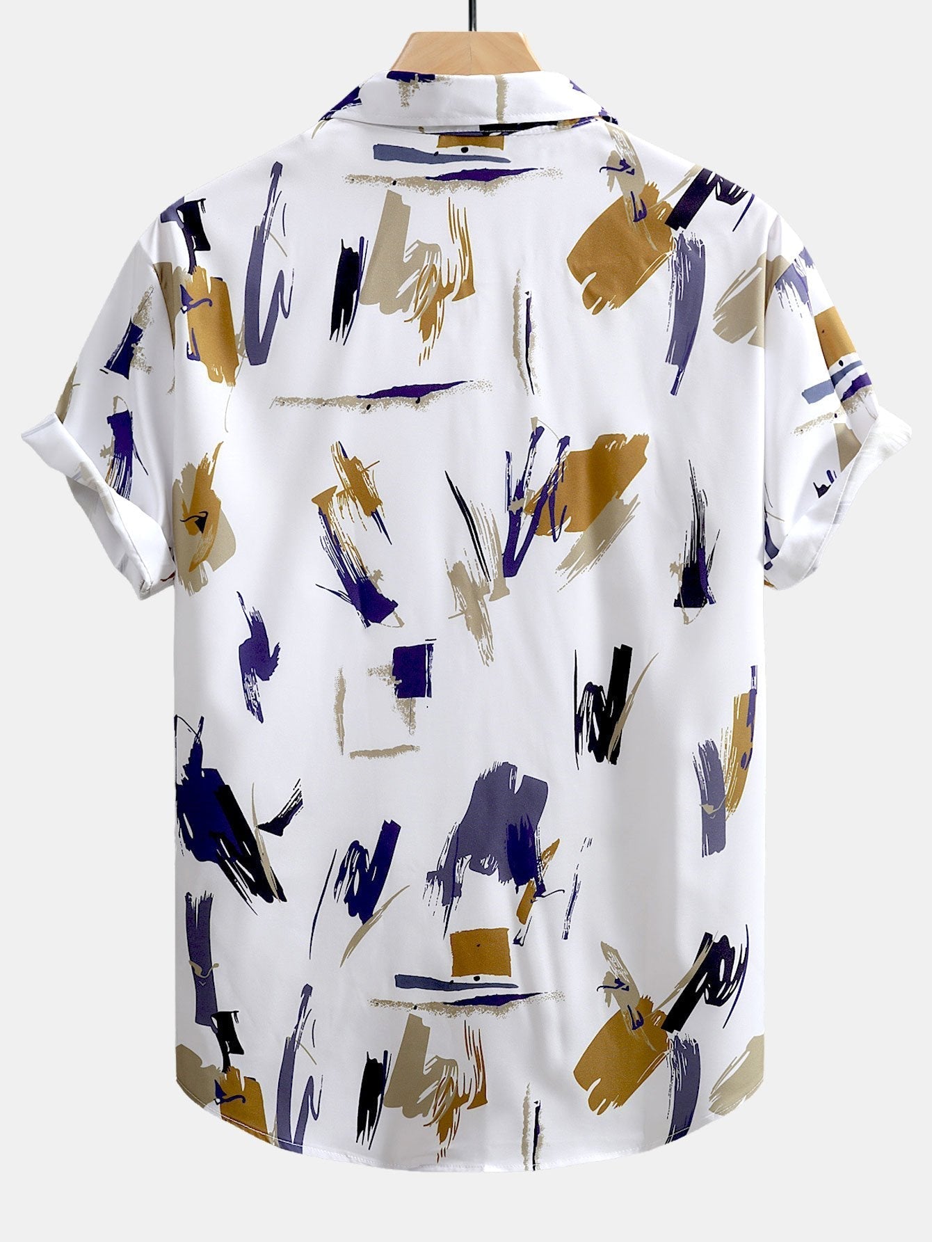 Adrean® | Brushstroke Print Button Up Shirt & Swim Shorts