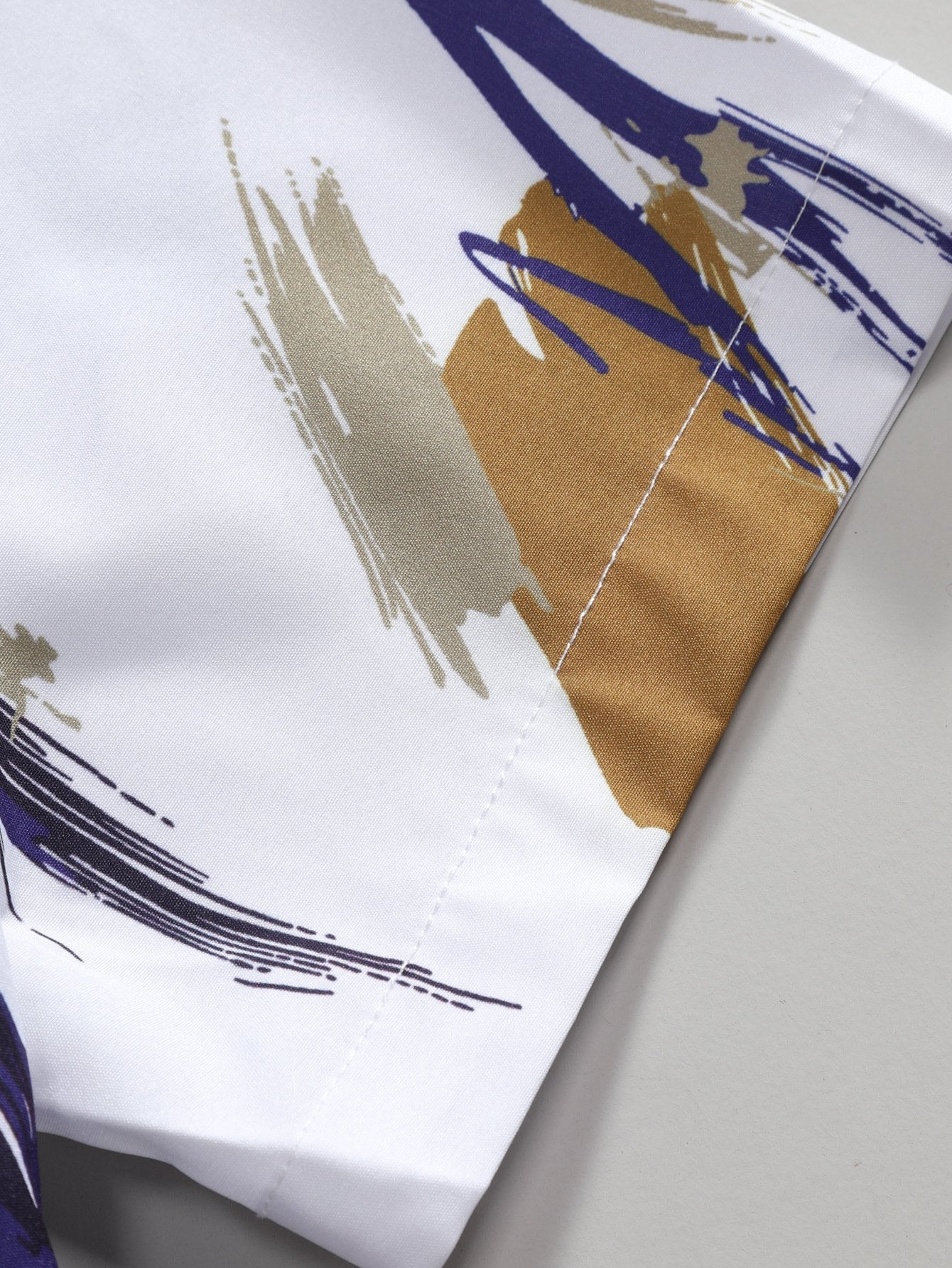 Adrean® | Brushstroke Print Button Up Shirt & Swim Shorts