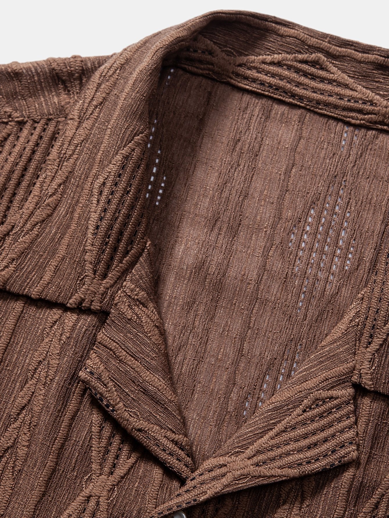 Adelin® | Geometric Jacquard Cuban Shirt & Linen Drawstring Shorts
