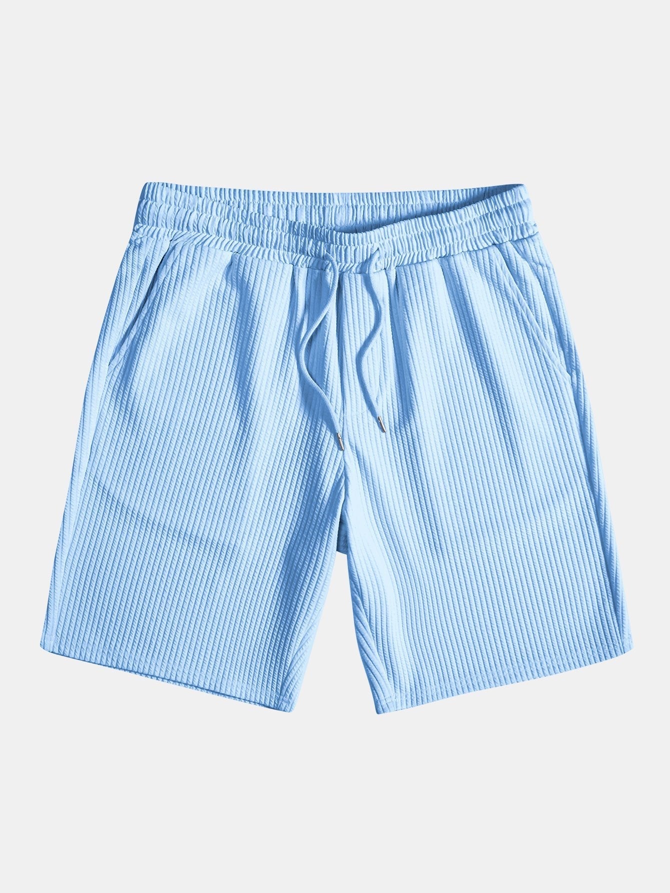 Adalgiso® | Muscle Fit Ribbed Stand Collar Shirt & Shorts