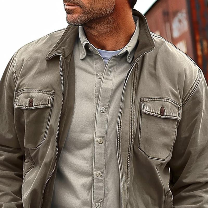 Betti® | Men's Vintage Distressed Canvas Zip Jacket 11624190X
