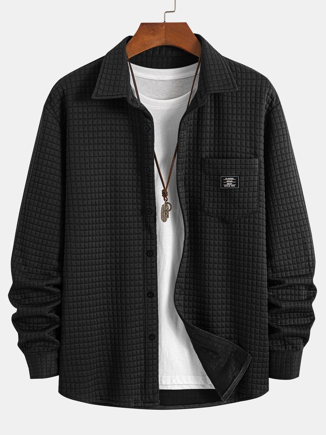 Arturo® | Waffle Button Up Shirt & Drawstring Corduroy Cargo Jogger Pants