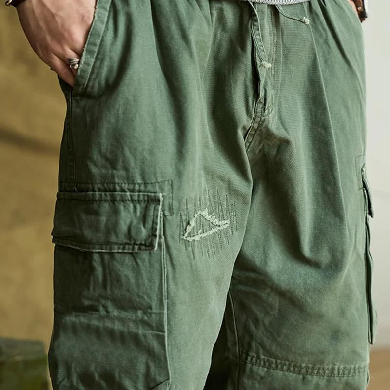 Bettie® | Men's Vintage Solid Color Multi-Pocket Cargo Pants 64054002Y