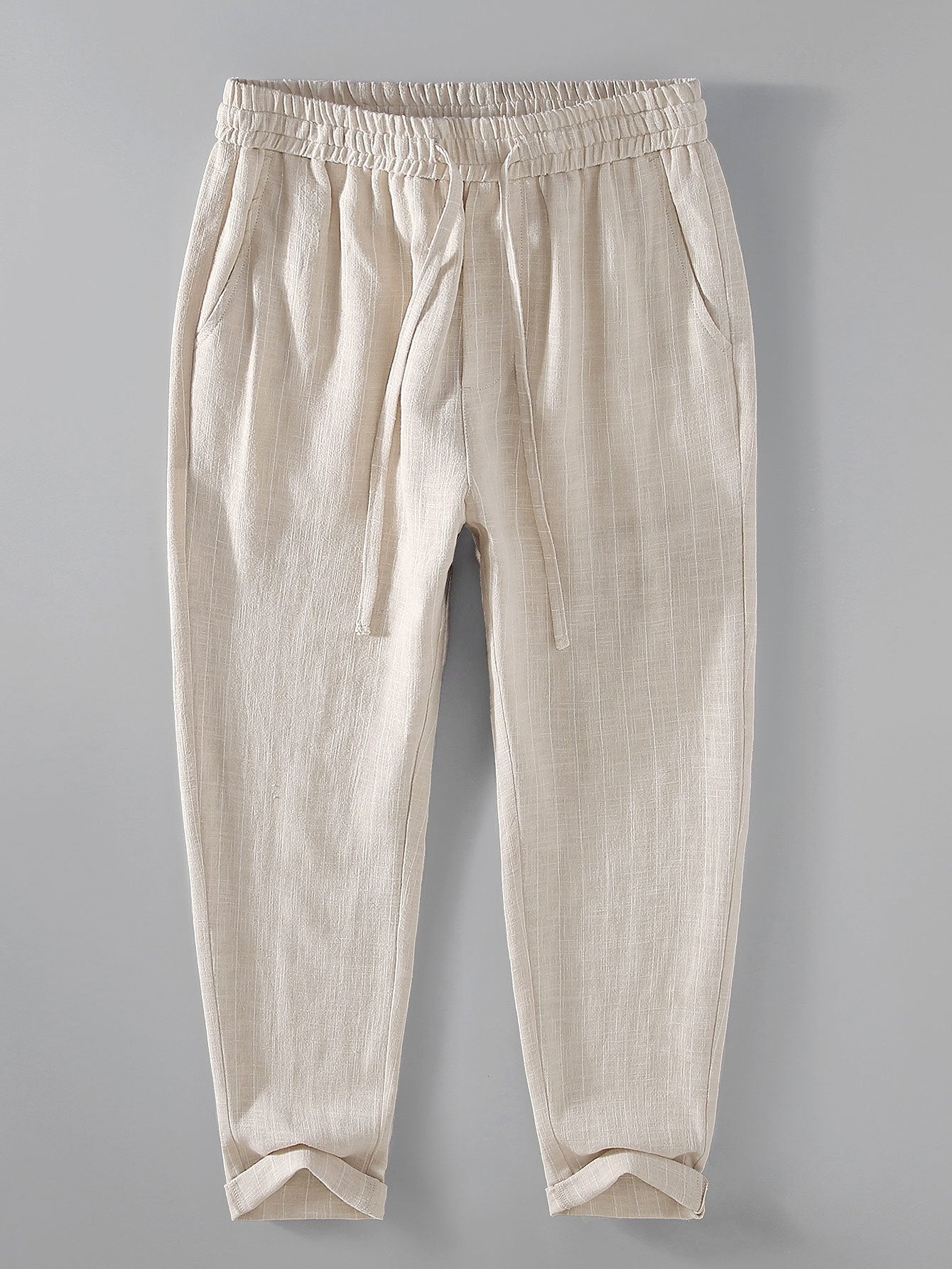 Jacinto® | Striped Linen Cotton Blend Cropped Pants