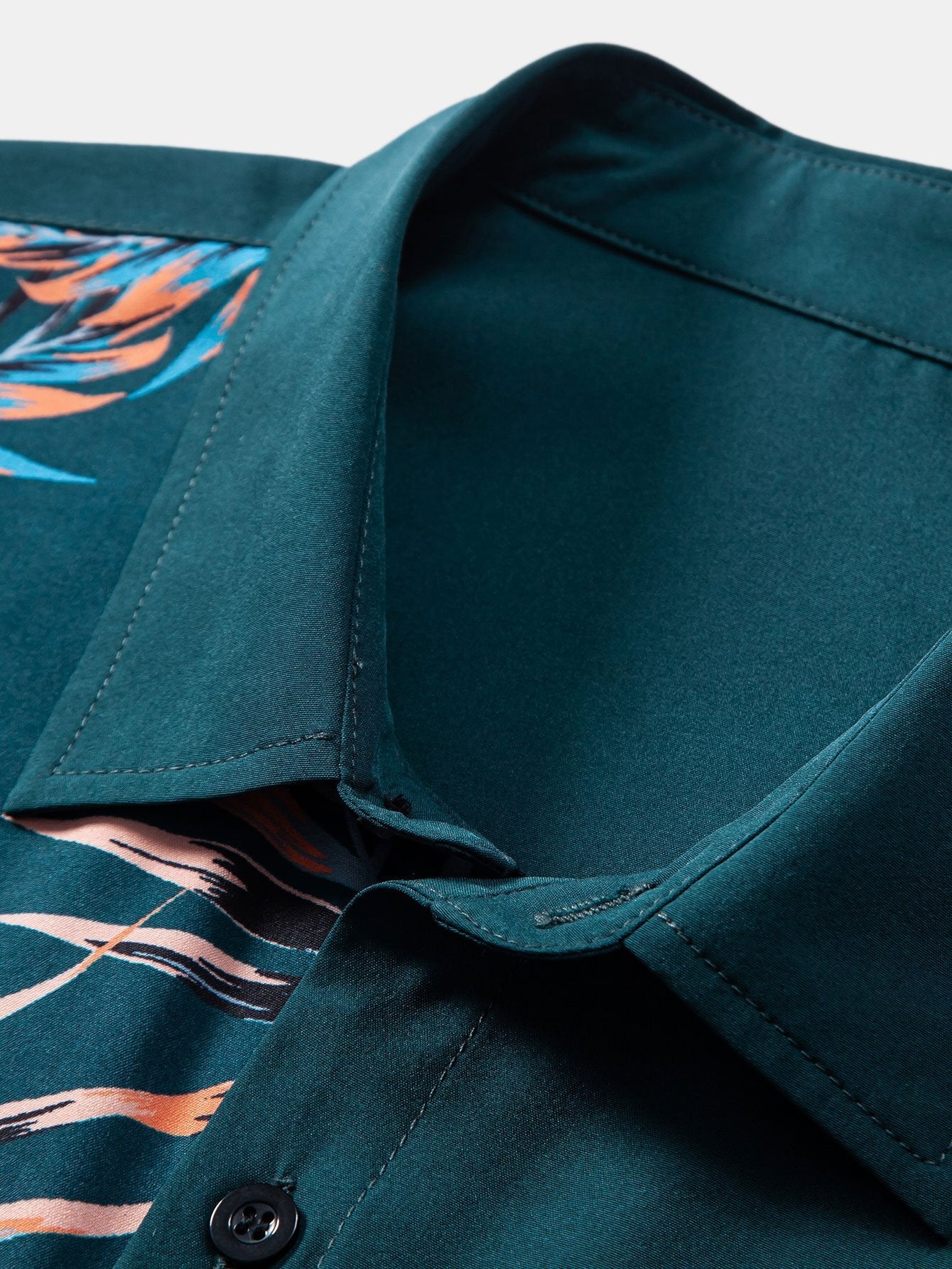 Anacleto® | Leaf Patchwork Print Button Up Shirt
