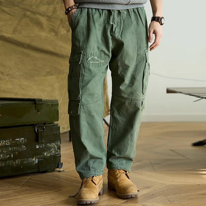 Bettie® | Men's Vintage Solid Color Multi-Pocket Cargo Pants 64054002Y