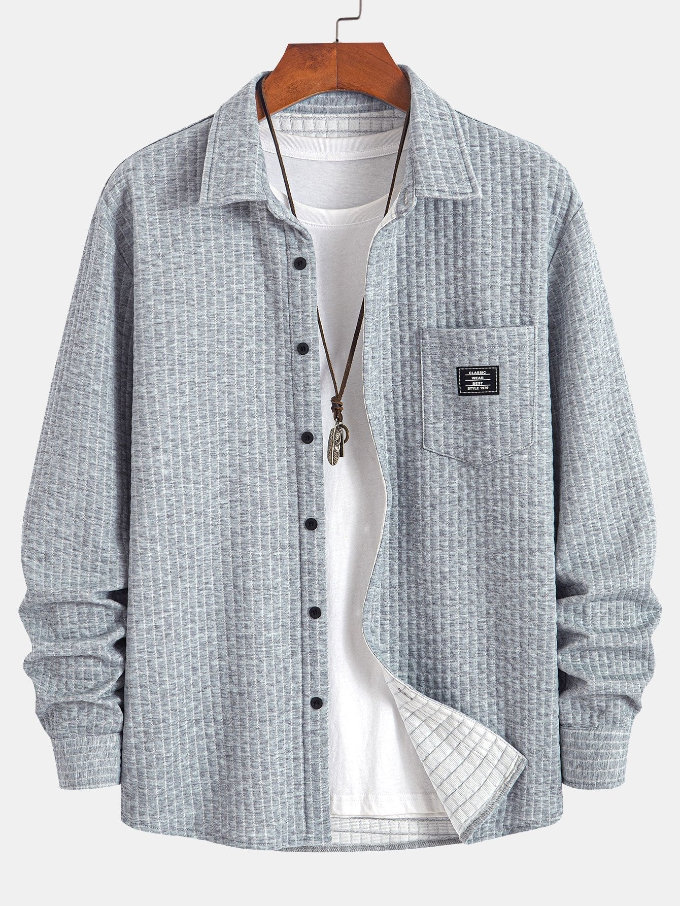 Arturo® | Waffle Button Up Shirt & Drawstring Corduroy Cargo Jogger Pants