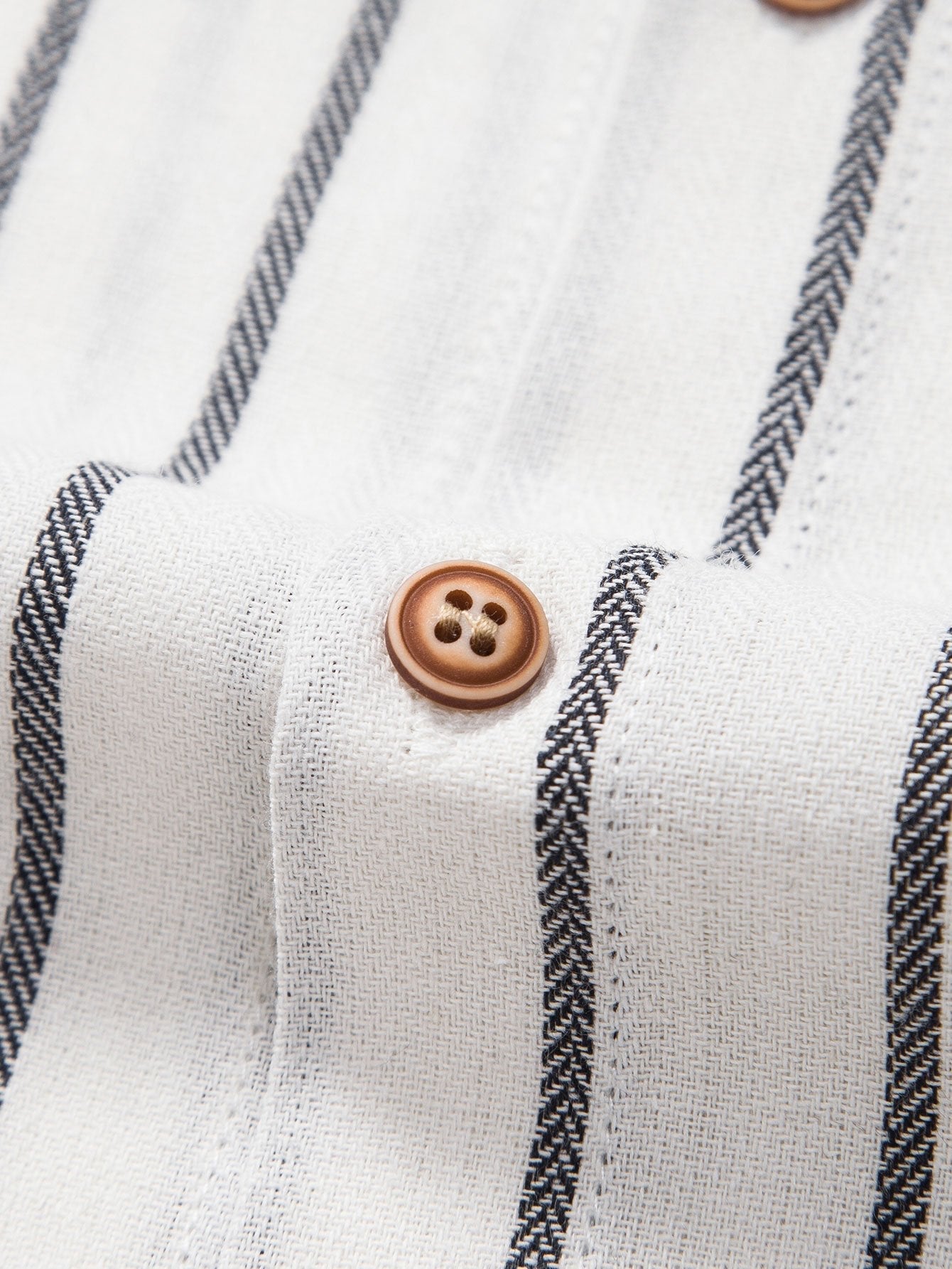 Adelphius® | Cotton Blend Striped Button Up Shirt & Linen Drawstring Shorts