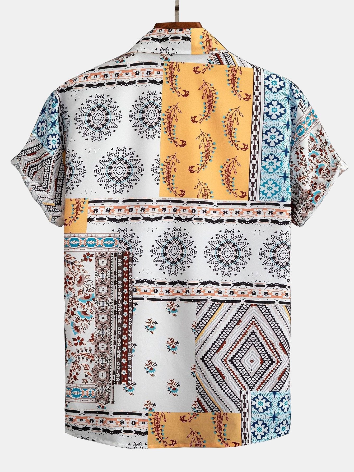 Benito® | Scarf Print Button Up Shirt Random Pattern Design