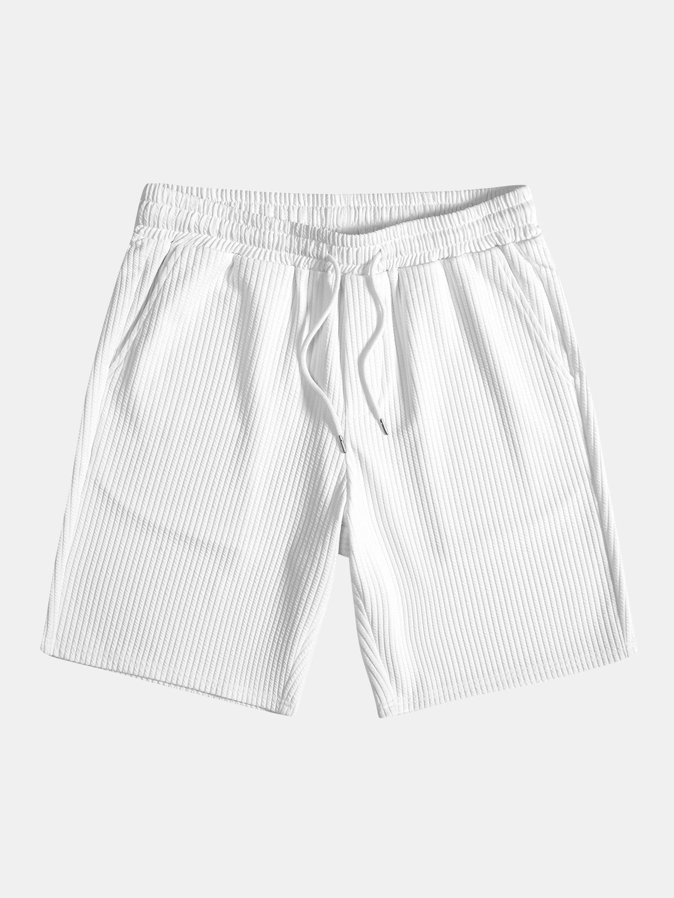 Adalgiso® | Muscle Fit Ribbed Stand Collar Shirt & Shorts