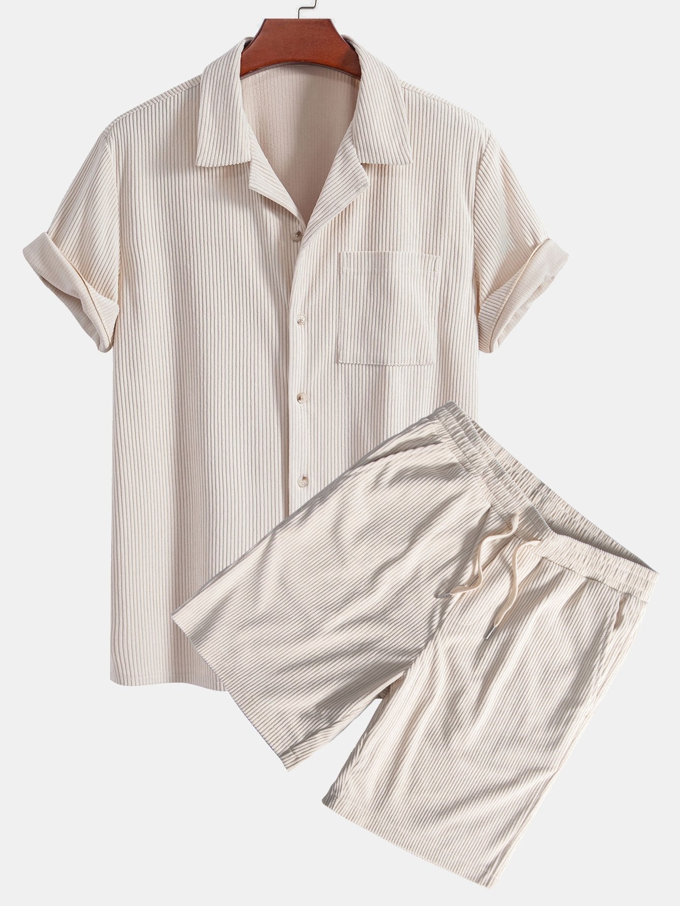 Adalrich® | Short Sleeve Corduroy Cuban Shirt & Shorts
