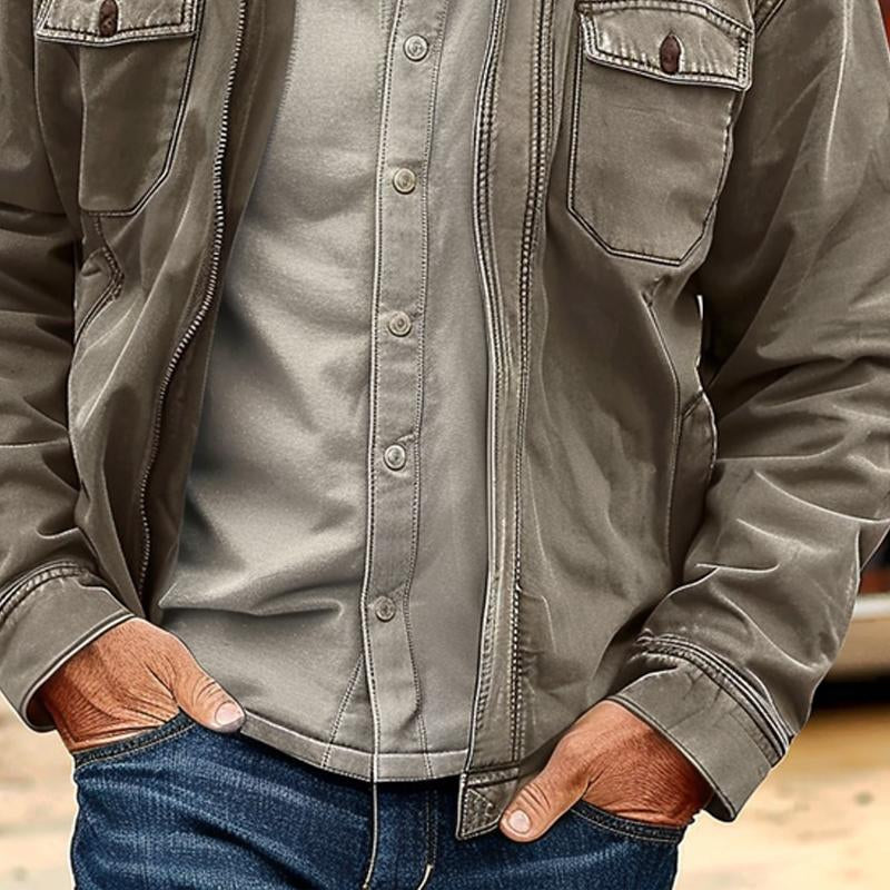 Betti® | Men's Vintage Distressed Canvas Zip Jacket 11624190X