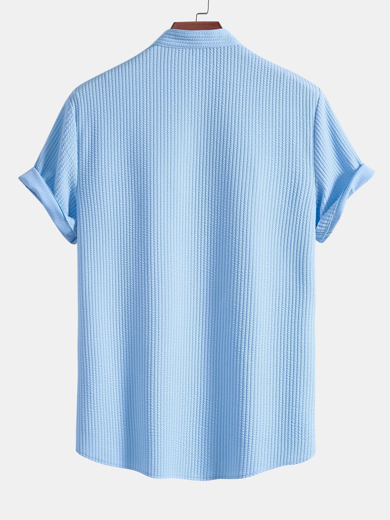 Adalgiso® | Muscle Fit Ribbed Stand Collar Shirt & Shorts