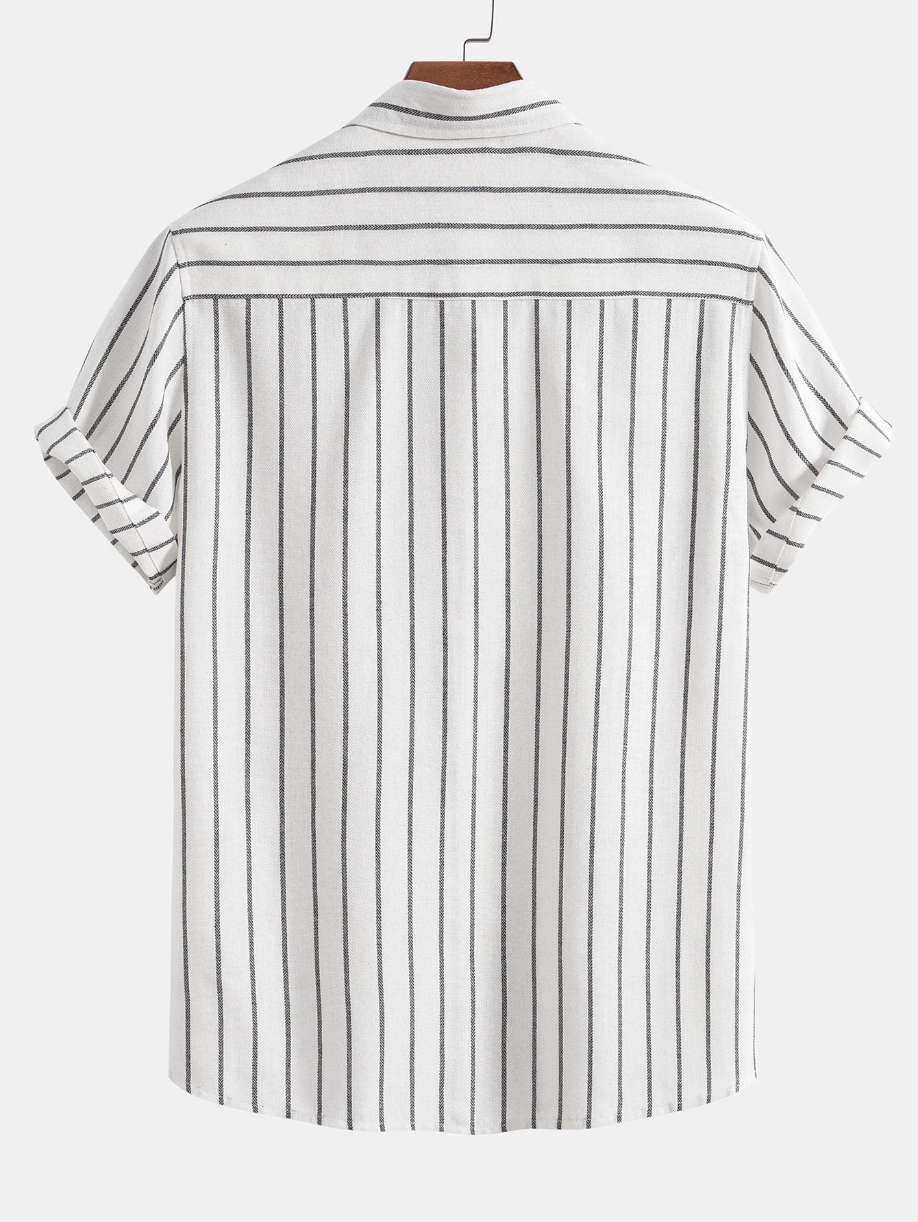 Adelphius® | Cotton Blend Striped Button Up Shirt & Linen Drawstring Shorts