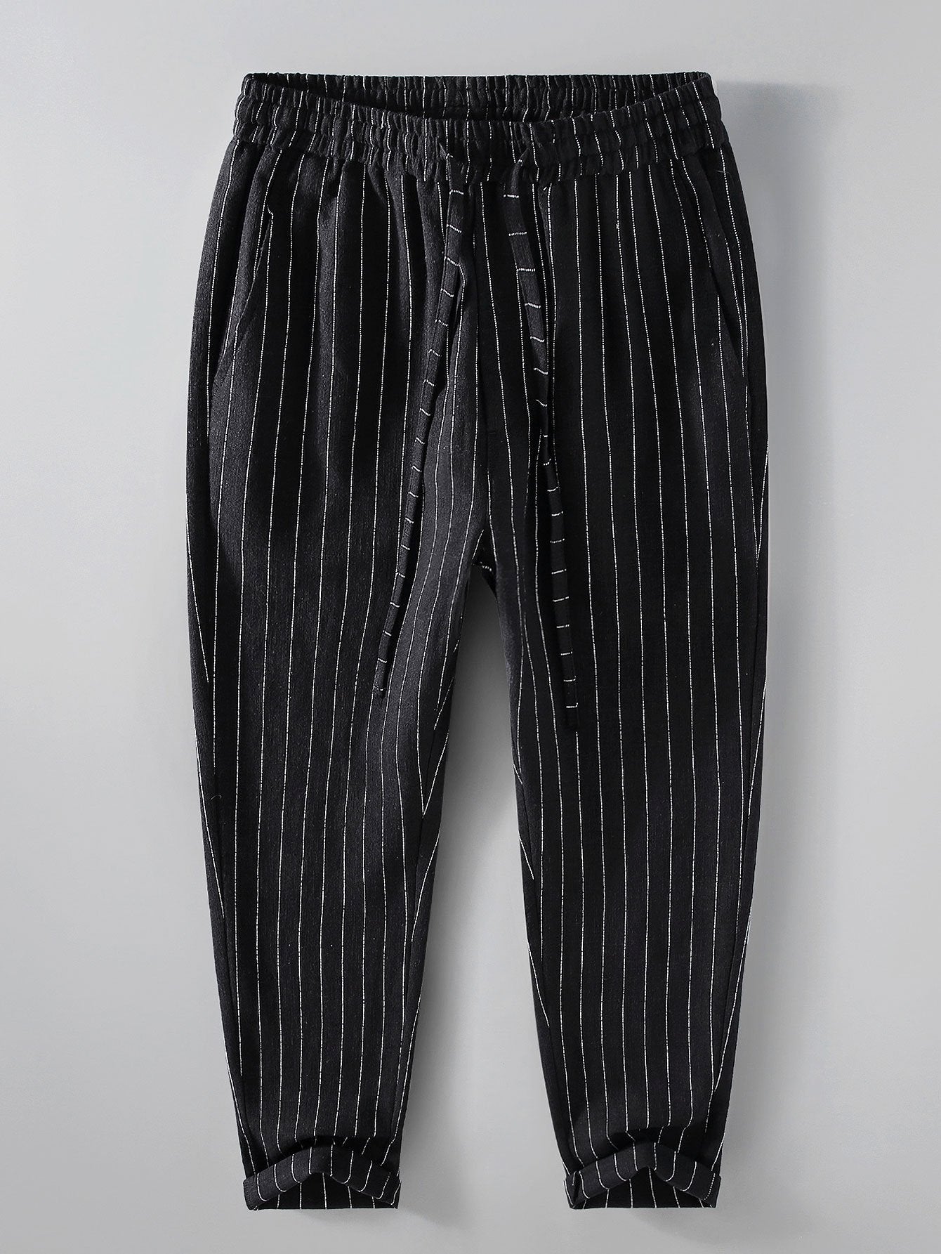 Jacinto® | Striped Linen Cotton Blend Cropped Pants