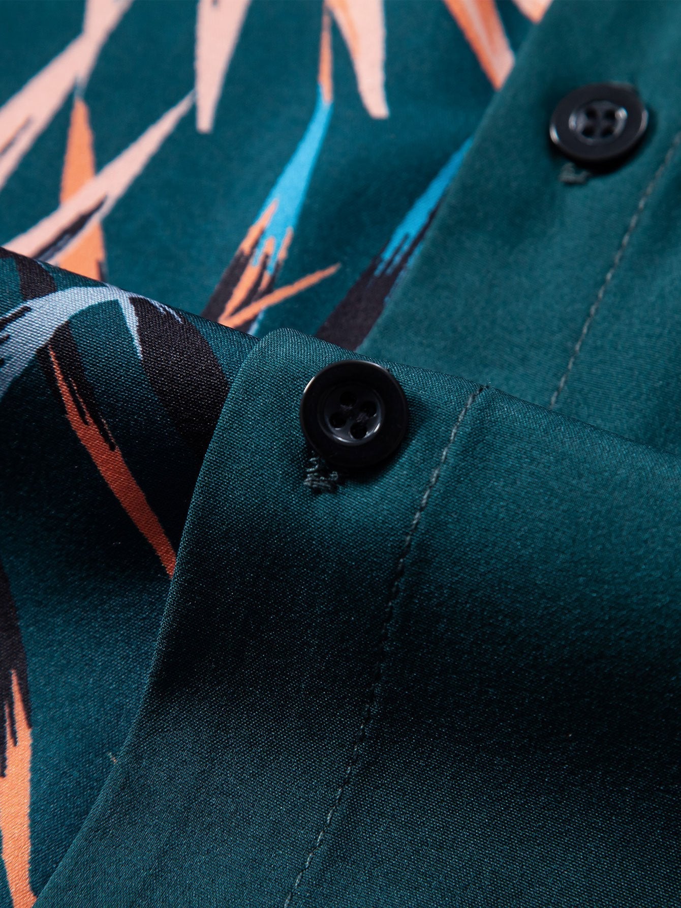 Anacleto® | Leaf Patchwork Print Button Up Shirt