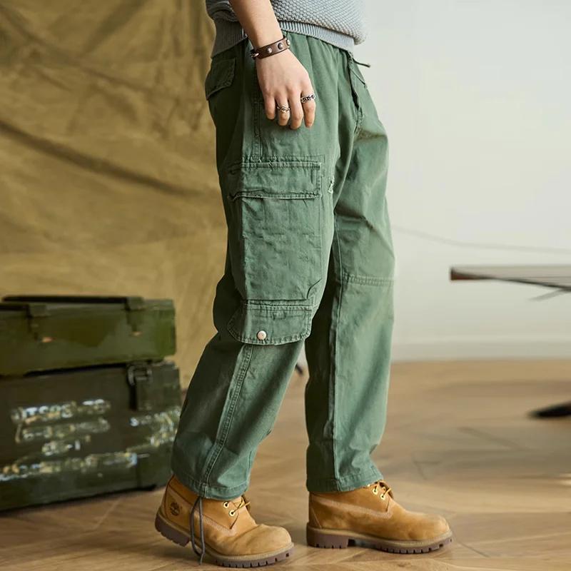 Bettie® | Men's Vintage Solid Color Multi-Pocket Cargo Pants 64054002Y