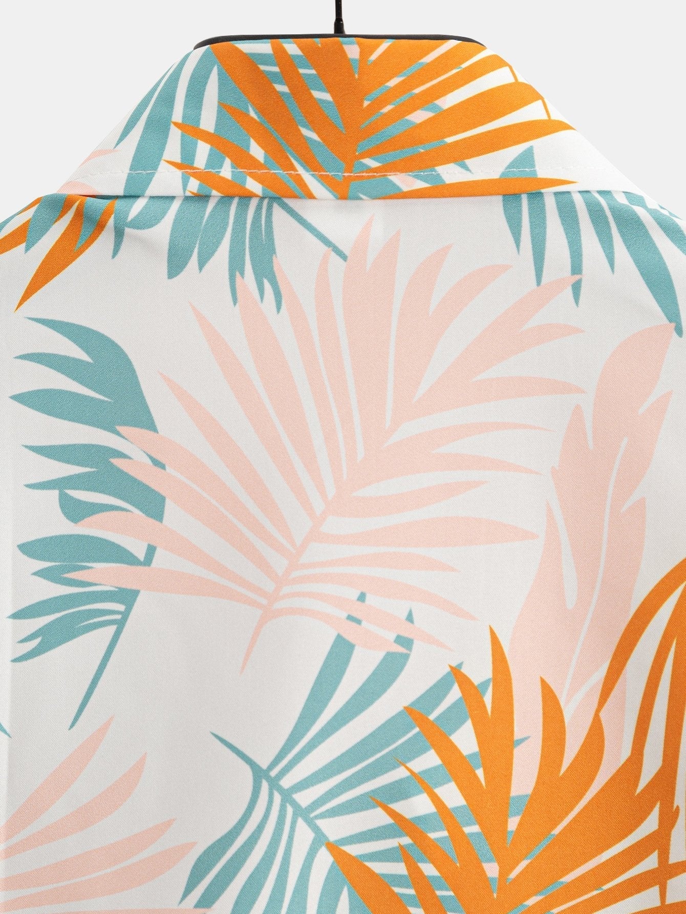 Adrastos® | Leaf Print Button Up Shirt & Man Mid Length Drawstring Swim Shorts