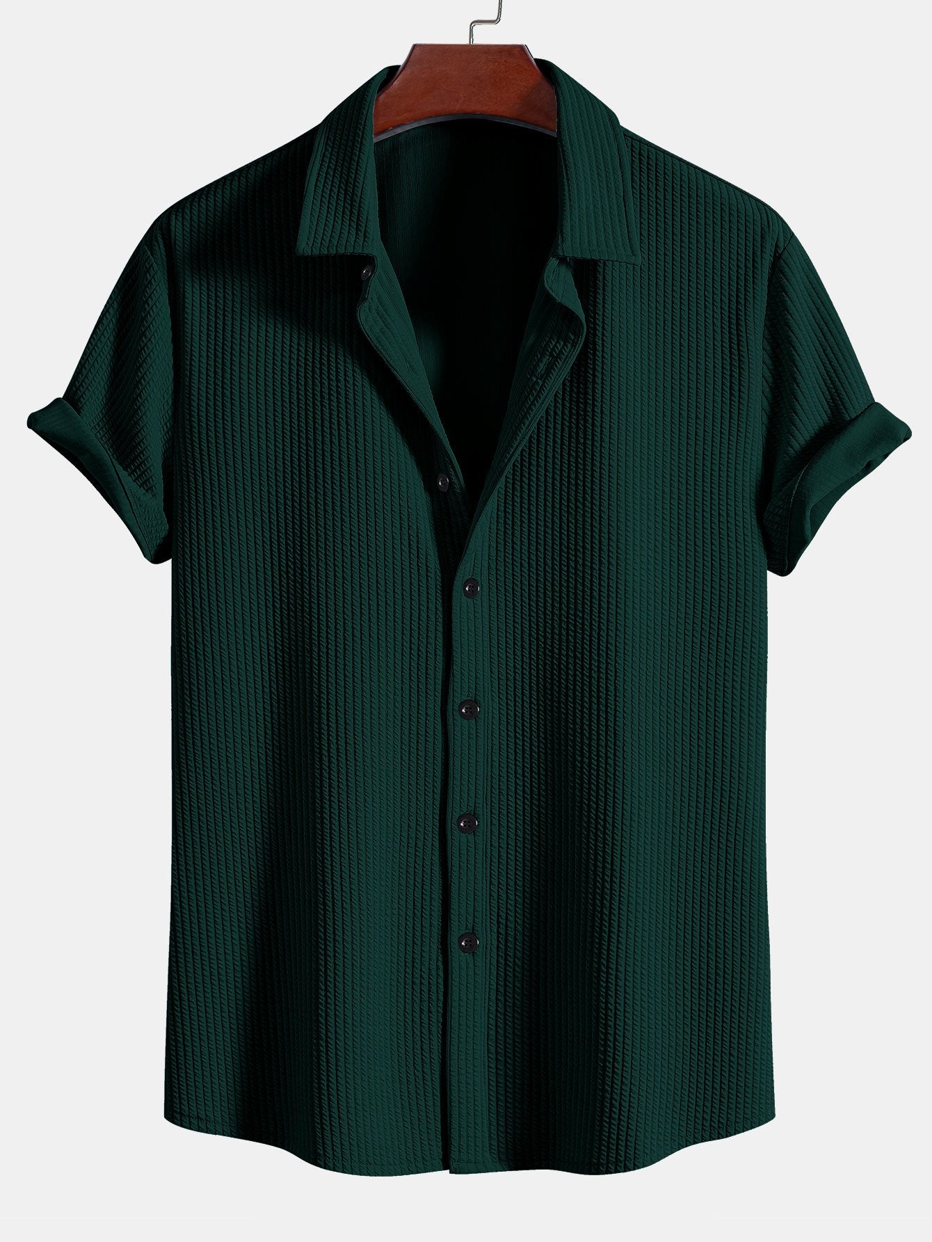 Adalberto® | Muscle Fit Ribbed Button Up Shirt