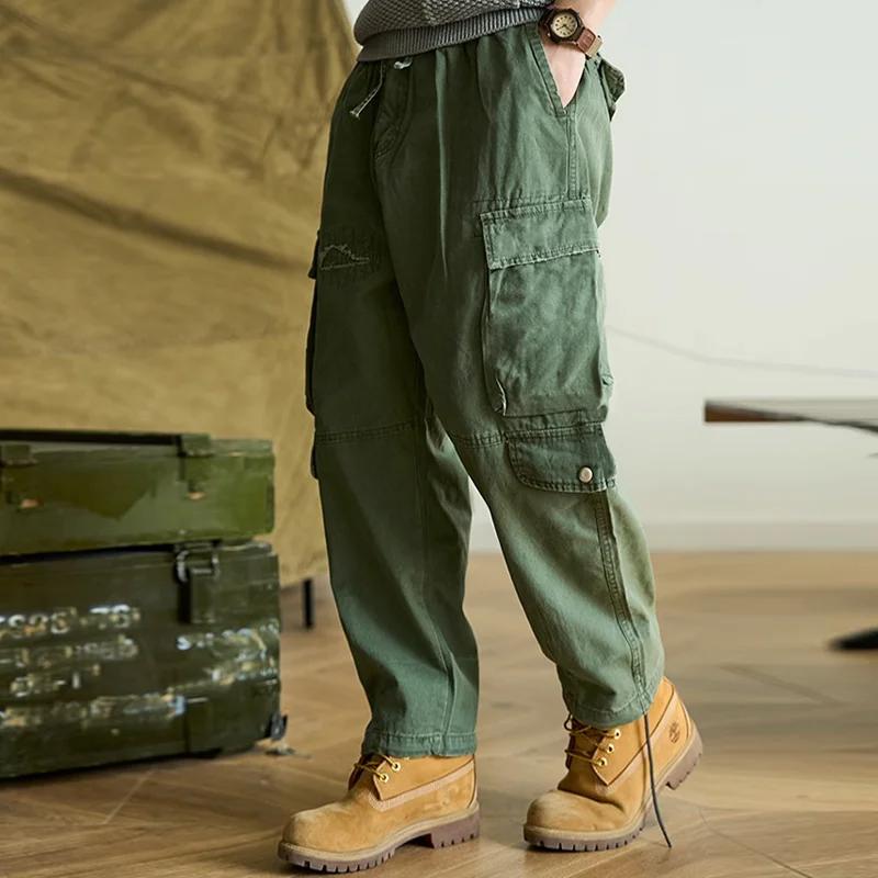 Bettie® | Men's Vintage Solid Color Multi-Pocket Cargo Pants 64054002Y
