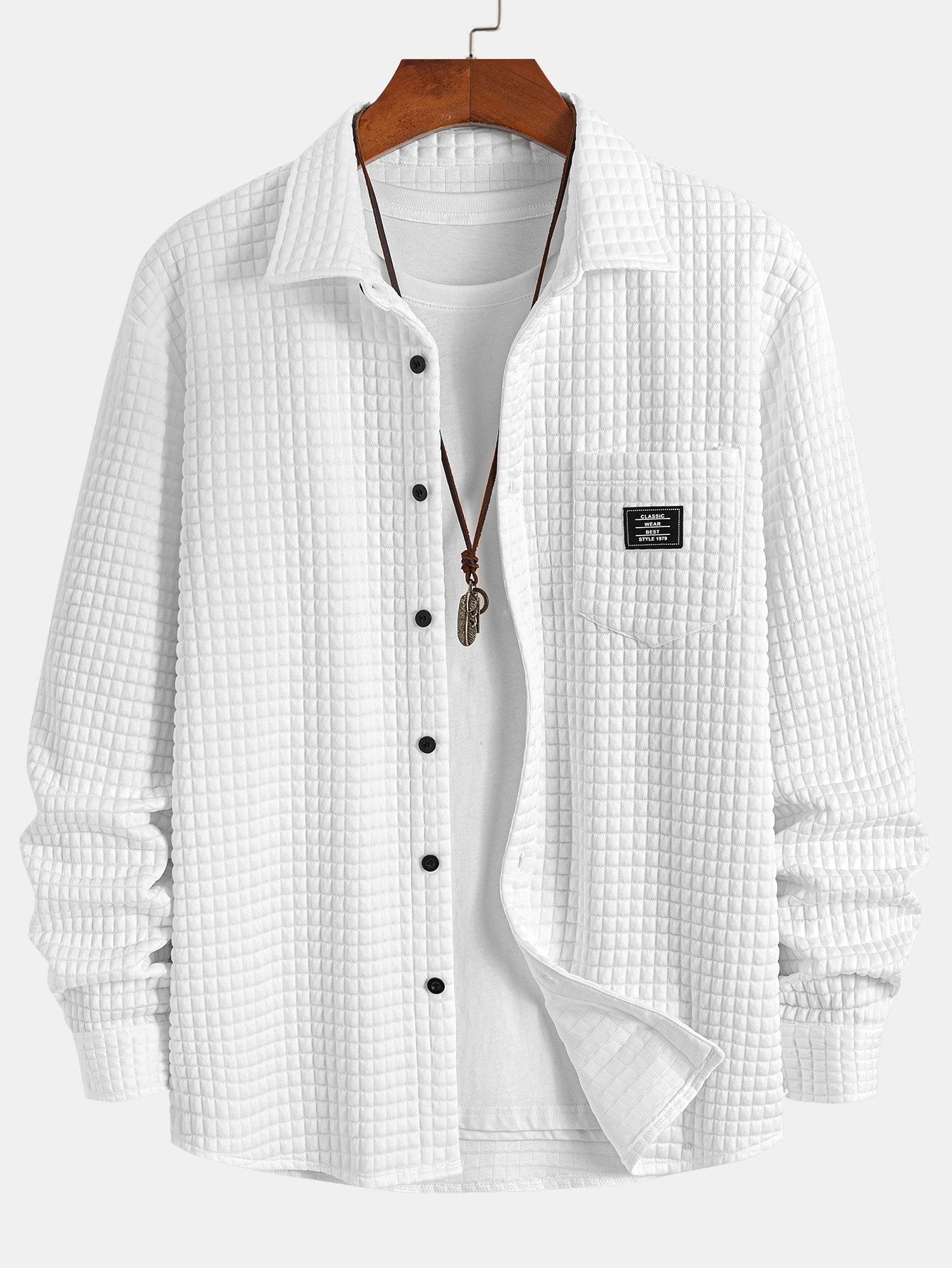 Arturo® | Waffle Button Up Shirt & Drawstring Corduroy Cargo Jogger Pants