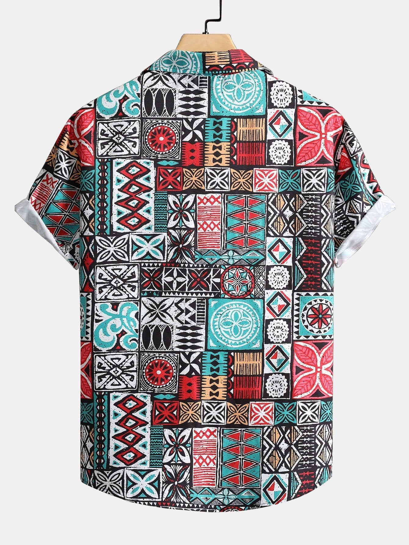 Yonathan® | Patchwork Print Button Up Shirt