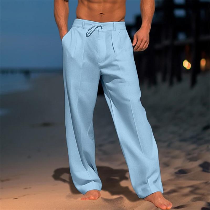 Bartram® | Men's Linen Solid Color Vacation Basic Beach Pants 61164046X