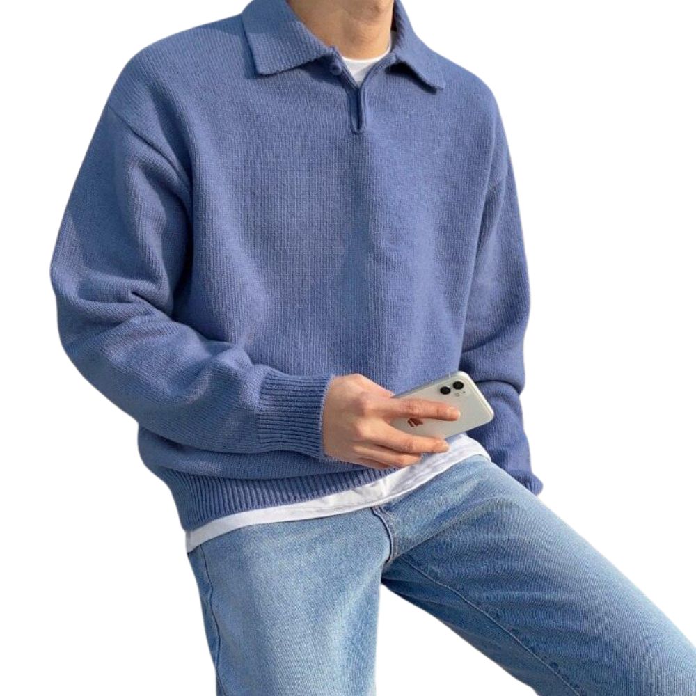 Kairo® | Long Sleeve Wool Polo Shirt For Men