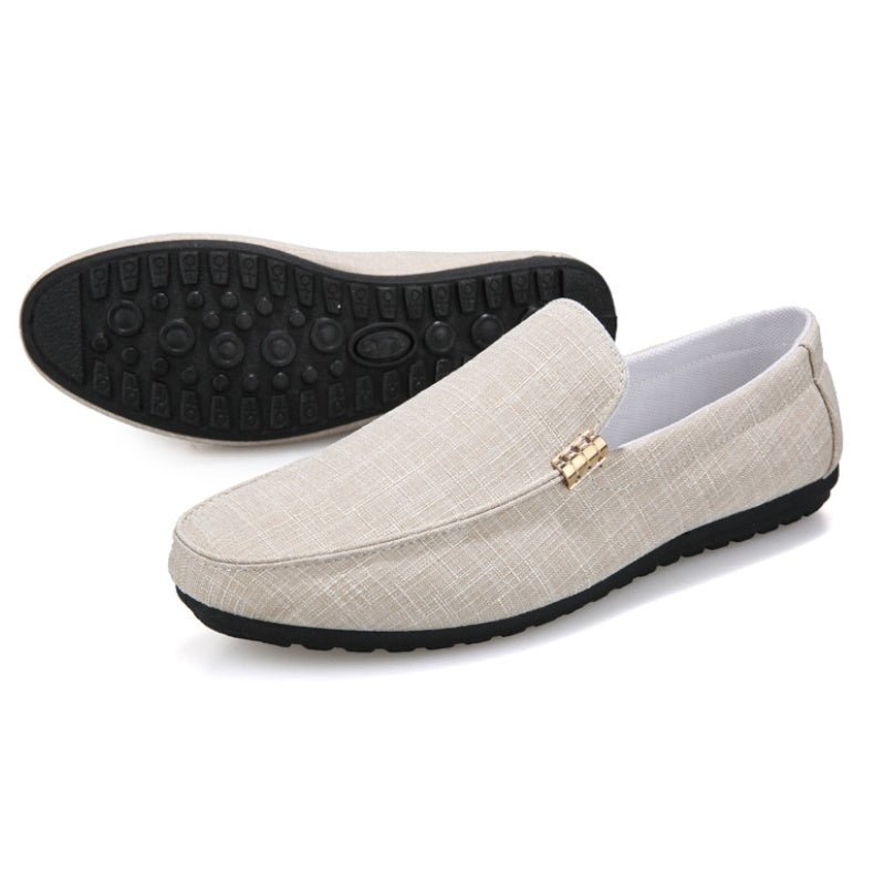 Zeus® | Beige light weight canvas loafers