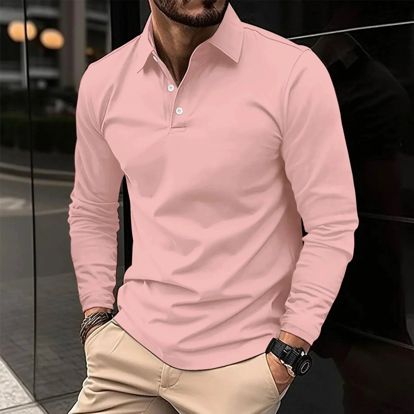Jeremiah® | Long sleeve casual polo shirt