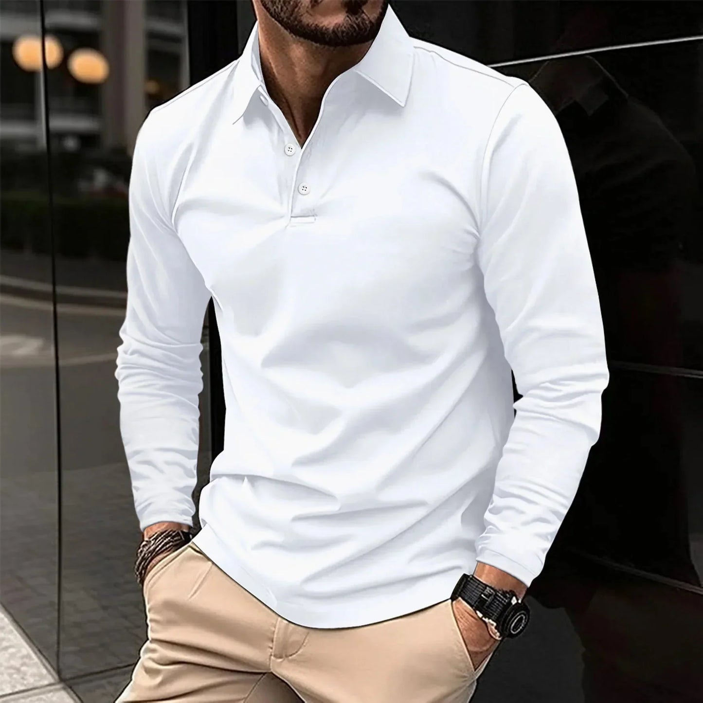 Jeremiah® | Long sleeve casual polo shirt