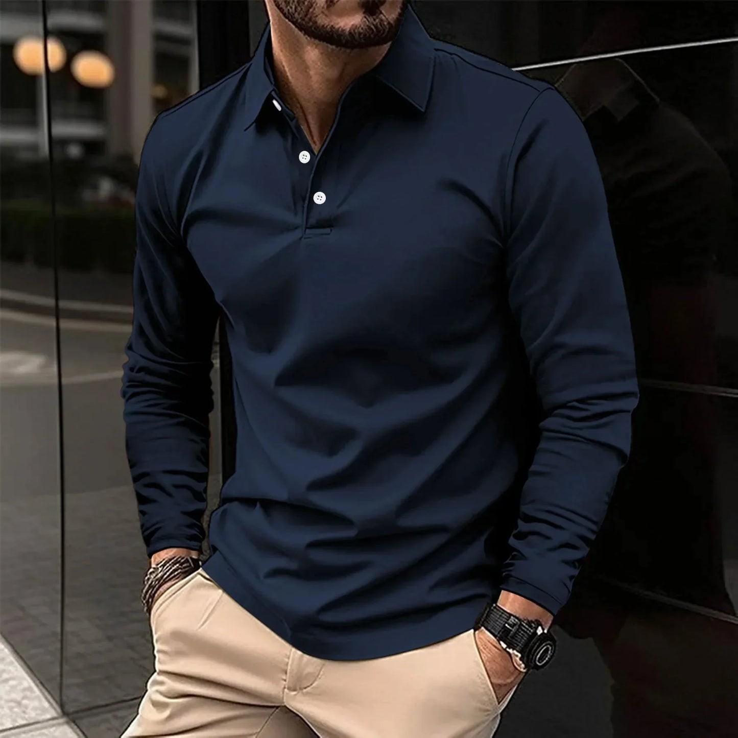 Jeremiah® | Long sleeve casual polo shirt